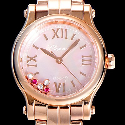 레플리카 [쇼파드]여성용 해피스포츠 미니 오토매틱 30미리 레이디스 18K로즈골드 올금 장식 자게다이얼 화이트 CHO59597  