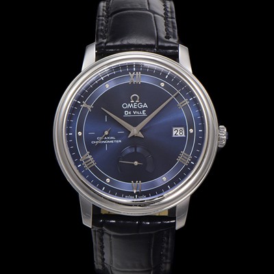 레플리카 [오메가] 남성용 드빌 424.13.40.21.03.002 프레스티지 코-액시얼 39.5mm 오토매틱 Cal.2627 타입 빈티지 블루 다이얼 omg0169  