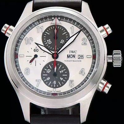 레플리카 [아이더블유씨] 남성용 파일럿 더블크로노 리미티드 에디션 화이트다이얼 IWC0420  