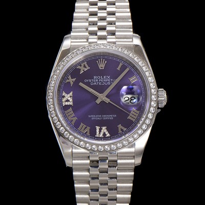레플리카 [로렉스] 남성용 데이저스트 m126284 로마인덱스 36mm 보석/큐빅 오토매틱 Cal.3235 무브먼트 퍼플 다이얼 rol5359  