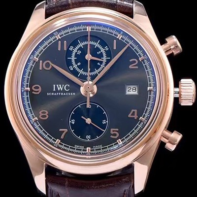 레플리카 [아이더블유씨] 남성용 포루투기즈 칼리버 IW390402 클래식 모델 18k 로즈골드 크로노그래프 진 그레이 다이얼 오토매틱 무브먼트 IWC0144  