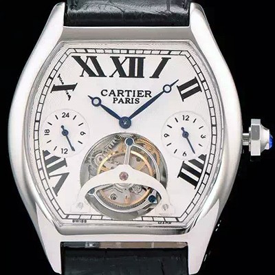 레플리카 [까르띠에] 남성용 로통 드 까르띠에 투어빌론 시리즈 화이트다이얼 CAR0303  