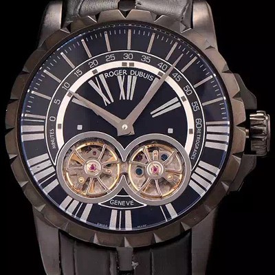 레플리카 [로저드뷔] 남성용 엑스칼리버 아시안 오토매틱 블랙 다이얼 47mm ROG4225  