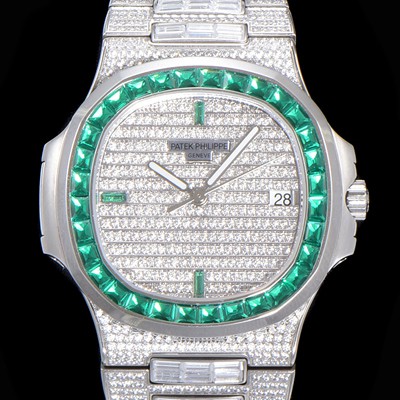 레플리카 [파텍필립] 남성용 노틸러스 5719/10G-010 보석/큐빅 셋팅 오토매틱 Cal.324 S C 타입 40미리 메탈 보석다이얼 PAT74096  