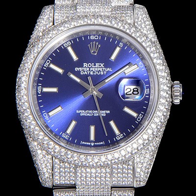 레플리카 [로렉스]남성용 데이져스트 오토매틱 41mm 다이아몬드 블루다이얼 ROL47562  