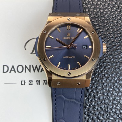 레플리카 [휴블렛] 남성용 클래식 퓨전 511.OX.7180.LR 18K 로즈골드 42mm 오토매틱 2892타입 블루 다이얼 hub2146  