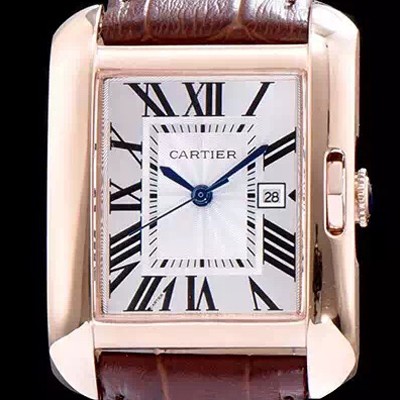 레플리카 [까르띠에] 남성용 탱크 W5310004 워치 18k 로즈골드 케이스 화이트 다이얼 스위스 정품 쿼츠 무브먼트 CAR0050  
