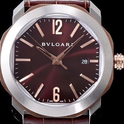 레플리카 [불가리] 남성용 옥토 102702 워치 18k 로즈 골드 브라운 다이얼 오토매틱 무브먼트 BVL4201  