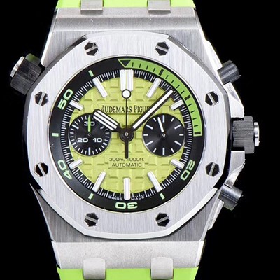 레플리카 [오데마피게] 남성용 로얄오크 오프쇼어 26703ST.OO.A038CA.01 1:1 베스트 에디션 크로노그래프 그린 러버 스트랩 오토매틱 무브먼트 AUD0222  
