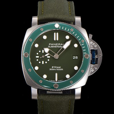 레플리카 [파네라이] 남성용 서브머시블 베르데 스메랄도 PAM01287 오토매틱 Cal P. 900 타입 44mm 그린 다이얼 pan5212  