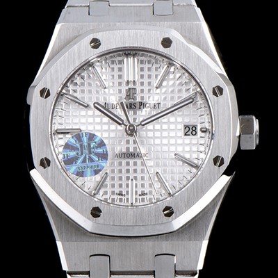 레플리카 [오데마피게] 남성용 하이엔드 로얄오크 15450ST.OO.1256ST.01 JF사 화이트 실버 와플 다이얼 오토매틱 무브먼트 AUD0210  