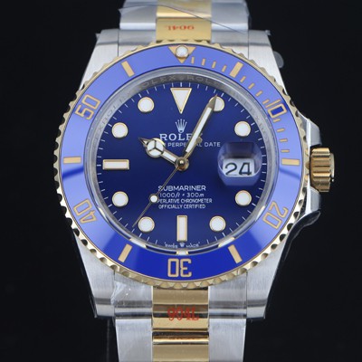 레플리카 [로렉스] 남성용 신형 서브마리너 m126613ln 18k옐로우골드 도금 콤비 41mm 블루 다이얼 Cal.3235 오토매틱 무브먼트 ROL91915  