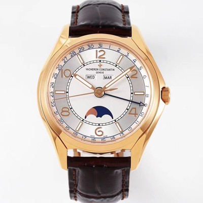 레플리카 [바쉐론콘스탄틴] 남성용 피프티식스 4000E/000R-B438 컴플리트 캘린더 문페이즈 18k 로즈골드 오토매틱 2460 QCL/1 무브먼트 실버 다이얼 vac1171  