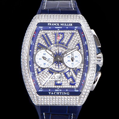 레플리카 [프랭크뮬러] 남성용 뉴 사라토거 오토매틱 크로노그래프 A7750-2타입 44mm 보석/다이아셋팅 가죽줄 보석다이얼 fra19026  