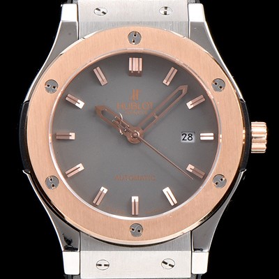 레플리카 [휴블렛] 남성용 클레식 퓨전 511.NO.1180.LR 18K 로즈골드 투톤콤비 케이스 그레이 다이얼 오토매틱 무브먼트 HUB0203  