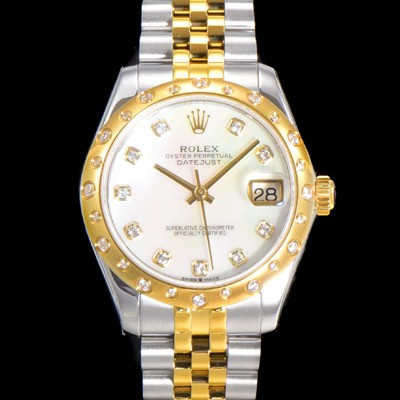 레플리카 [로렉스] 여성용 데이져스트 오이스터 31mm 레이디 오토매틱  18K 옐루골드 투톤콤비 5열 브레이슬릿 메탈줄 화이트 자게다이얼 rol49625  