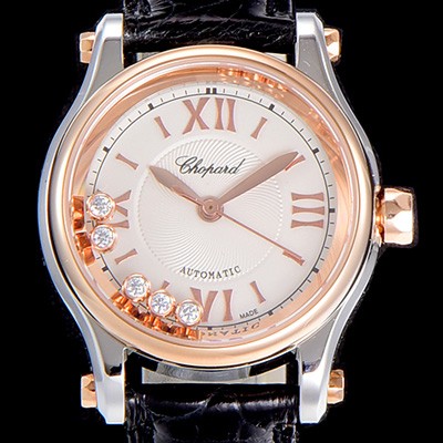 레플리카 [쇼파드]여성용 해피스포츠 미니 오토매틱 30미리 레이디스 18K 로즈골드 화이트다이얼 CHO25941  