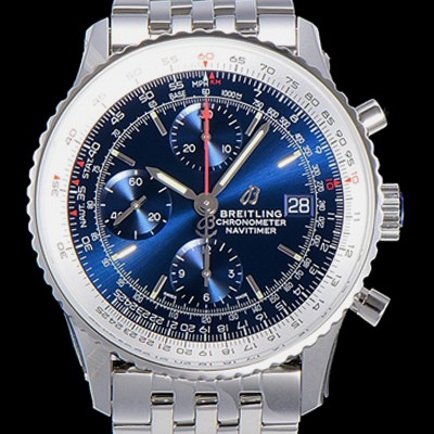 레플리카 [브라이틀링] 남성용 네비타이머 크로노그래프 오토매틱 A7750-2 41미리 메탈시계 블루다이얼 BRE75632  