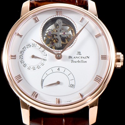 레플리카 [블랑팡] 남성용 빌레레 클래식 6025-3642-55B 투어빌론 18k로즈골드 화이트 다이얼 BLA4204  