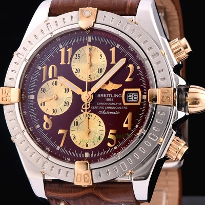 레플리카 [브라이틀링] 남성용 크로노매트 크로노그래프 브라운 다이얼 오토매틱 무브먼트 BRE0240  