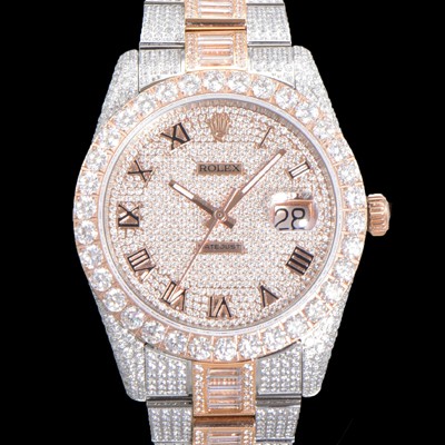 레플리카 [로렉스] 남성용 수제공정형 다이아 18K 로즈골드 튜닝 데이져스트 오토매틱 ETA 2824-2 41mm 보석다이얼 rol44623  