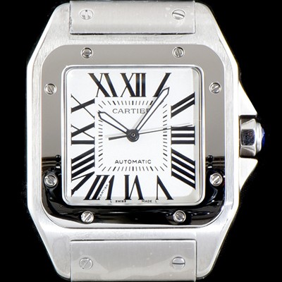 레플리카 [까르띠에] 남성용 산토스 시리즈 100 W200737G  베스트 에디션 화이트 다이얼 브레이슬릿 오토매틱 무브먼트 CAR0004  