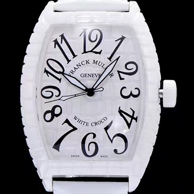 레플리카 [프랭크뮬러] 남성용 화이트 크로코 화이트 세라믹 화이트 다이얼 화이트 레더 스트랩 FRA0401  