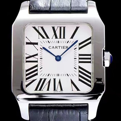 레플리카 [까르띠에] 남성용 산토스 시리즈 블랙 다이얼 쿼츠 무브먼트 CAR0005  