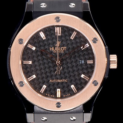 레플리카 [휴블렛] 남성용 클레식 퓨전 511.CO.1780.RX 18K 로즈골드 투톤콤비 케이스 블랙 텍스쳐드 다이얼 오토매틱 무브먼트 HUB0201  