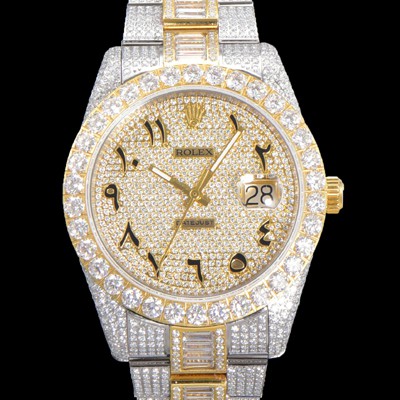 레플리카 [로렉스] 남성용 수제공정형 다이아 18K 옐루골드 튜닝 데이져스트 오토매틱 ETA 2824-2 41mm 보석다이얼 rol30462  