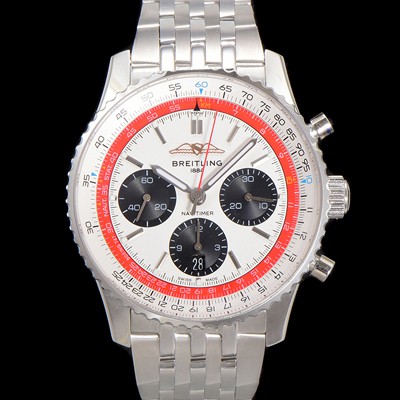 레플리카 [브라이틀링] 남성용 네비타이머 AB01383B1G1A1 크로노그래프 ETA7750-2 타입 오토매틱 43mm 메탈줄 화이트 다이얼 bre6004  