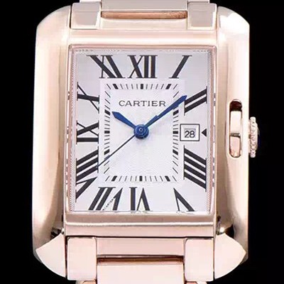 레플리카 [까르띠에] 남성용 탱크 화이트 다이얼 쿼츠 무브먼트 CAR0050  