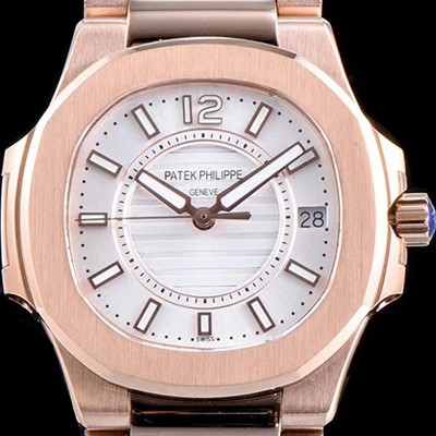 레플리카 [파텍필립] 여성용 노틸러스 7011/1G-001 하이엔드 최고급형 18k 로즈골드 화이트 텍스쳐 다이얼 브레이슬릿 스위스 정품 쿼츠 무브먼트 PAT0100  