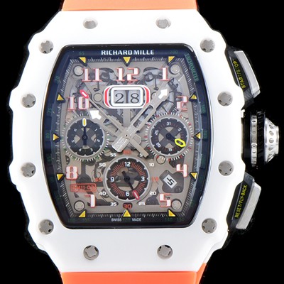 레플리카 [리차드밀레] 남성용 최신버전 업그레이드형 RM011 화이트 세라믹 오버사이즈 데이트 크로노그래프 스켈레톤 다이얼 오토매틱 무브먼트 RIC0414  