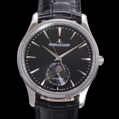 레플리카 [예거 르꿀르뜨] 남성용 마스터 울트라 씬 문페이즈 오토매틱 925타입 39mm 가죽줄 블랙다이얼 jag1129  