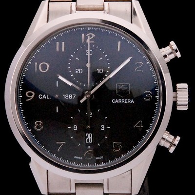 레플리카 [태그호이어] 남성용 까레라 칼리버 1887 크로노그래프 블랙 다이얼 7750 오토매틱 TAG4202  