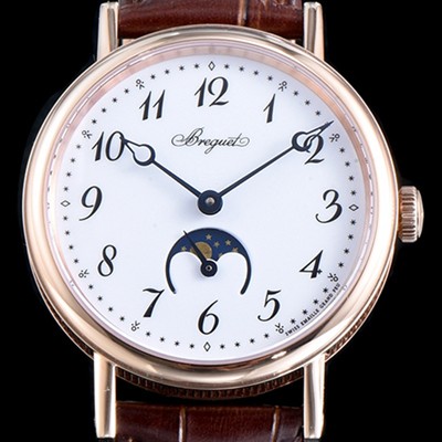 레플리카 [브레게] 남성용 클래식 문페이즈No: 9087BR/29/964 18k 로즈골드 화이트다이얼 BRG4205  