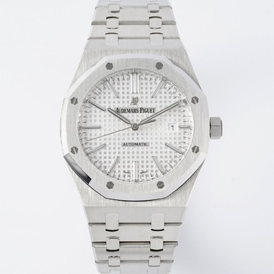 레플리카 [오데마피게] 남성용 15400ST.OO.1220ST.02 로얄오크 41mm 오토매틱 Cal.3120무브먼트 실버 와플 다이얼 aud6526  