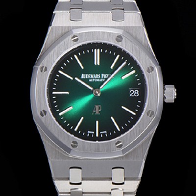 레플리카 [오데마피게] 남성용 로얄오크 점보 엑트라-씬 오토매틱 Cal.2121 타입 39mm 메탈줄 그린다이얼 aud12679  