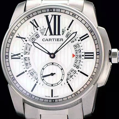 레플리카 [까르띠에] 남성용 칼리브 드 까르띠에 스위스 2824 오토매틱 무브먼트 화이트다이얼 CAR0350  