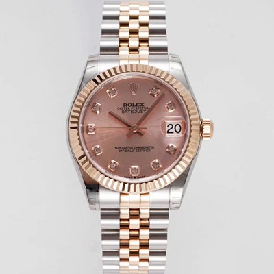 레플리카 [로렉스] 여성용 데이져스트 178271 플루티드 18k 로즈골드 31mm 쥬빌레 오토매틱 2236타입 핑크 다이얼 rol5444  