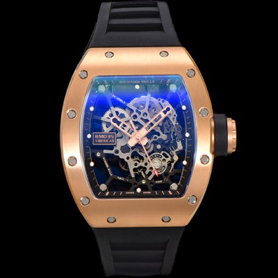 레플리카 [리차드밀러] 남성용 RM035 라파엘 나달 수동/기계식 18K로즈골드 48mm 러버줄 블랙 스켈레톤 다이얼  ric0223  