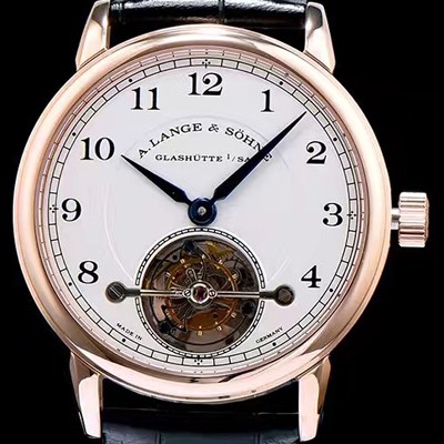 레플리카 [아랑게운트죄네] 남성용 Handwerkskunst 화이트 다이얼 투어빌론 무브먼트 LAN4204  