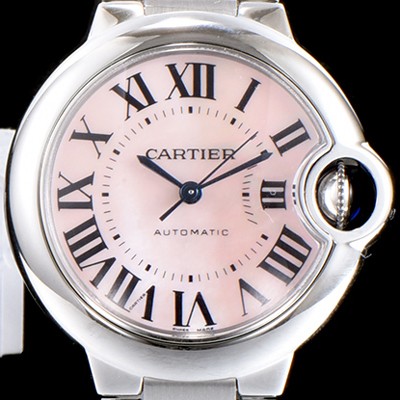 레플리카 [까르띠에] 여성용 발롱블루 2019신상 33mm 핑크 다이얼 오토매틱 무브먼트 CAR0550  