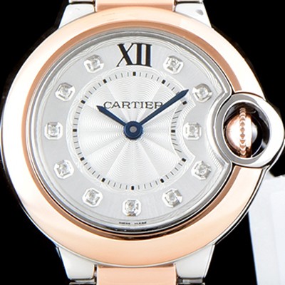 레플리카 [까르띠에] 여성용 2019신상 발롱블루 W3BB0006 33mm 화이트 큐빅다이얼 쿼츠 무브먼트 CAR0101  