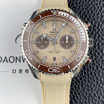 레플리카 [오메가] 남성용 씨마스터 신제품 215.32.46.51.09.001 플래닛 오션 600m 코액시얼 마스터 크로노미터 45.5mm 크로노그래프 오토매틱 Cal.9900 타입 베이지 다이얼 omg0252  