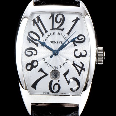 레플리카 [프랭크 뮬러] 남성용 최신버전 업그레이드형 카사블란카 5850 SC 플래티넘 로터!! 화이트&실버 물결무늬 다이얼 스위스 ETA 2824-A2오토매틱 FRA0403  