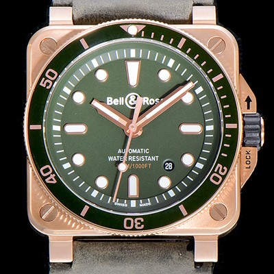 레플리카 [벨엔로즈]남성용 R0392 다이버 그린 42미리 오토매틱 그린다이얼 BEL64296  
