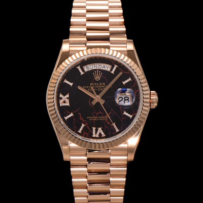 레플리카 [로렉스] 남성용 New 데이데이트 m128235-0041 무게173g 18K 로즈골드 프레지던트 36mm 오토매틱 Cal.2836-2 타입 아이젠키젤 다이얼 rol5405  