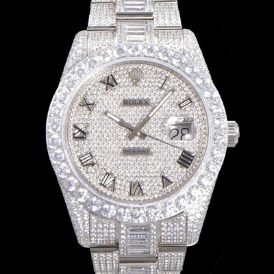 레플리카 [로렉스] 남성용 수제공정형 다이아 튜닝 데이져스트 오토매틱 ETA 2824-2 41mm 보석다이얼 rol02639  